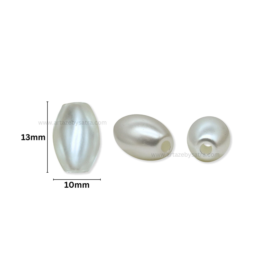 Oval Shape Plastic Pearl Beads | Size : 13mm