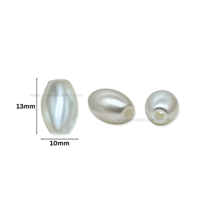 Oval Shape Plastic Pearl Beads | Size : 13mm