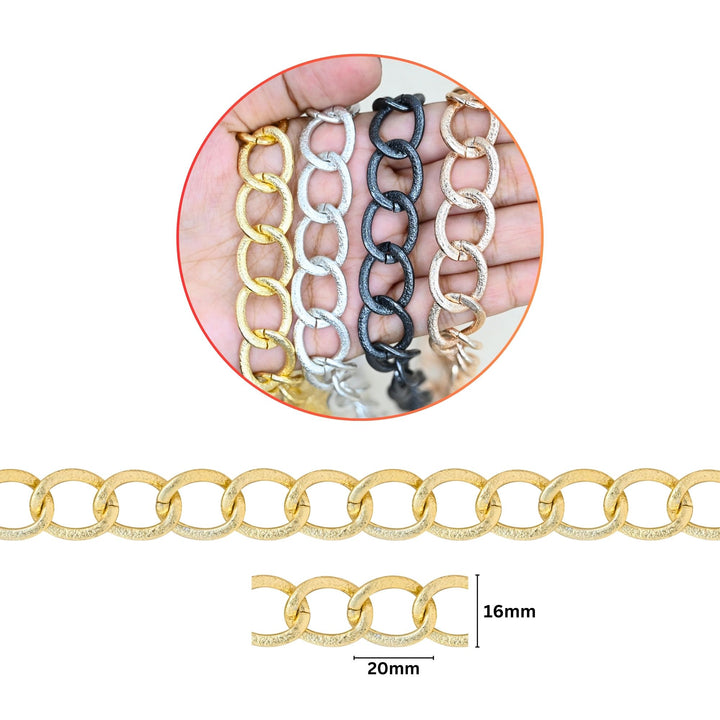 Aluminium Chain | Size : W-16mm H-20mm | Qty : 1mtr | JT-19-35-31