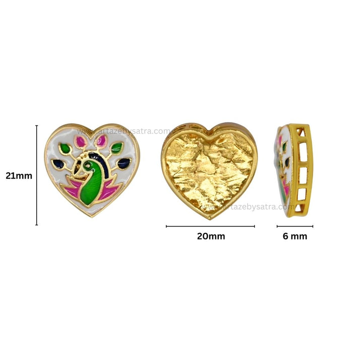 Meenakari Kundan Beads | Size : 21mm | Qty : 6pcs | MKB67