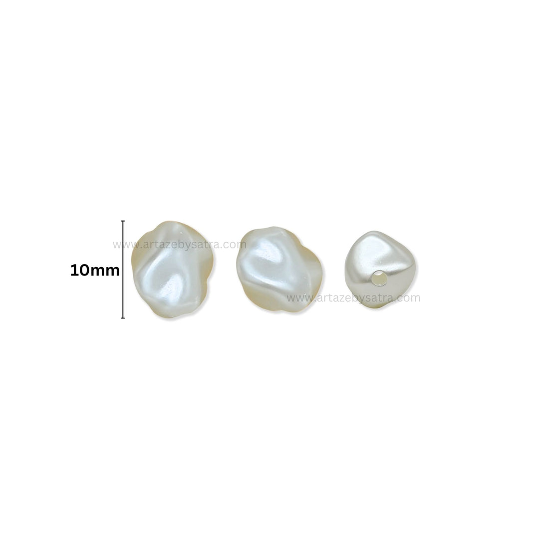 Irregular Nugget Shape Plastic Pearl Beads | Size : 10mm