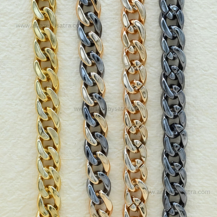 Metallic Mask Acrylic Chain Curb Link | Qty : 1mtr | AC06