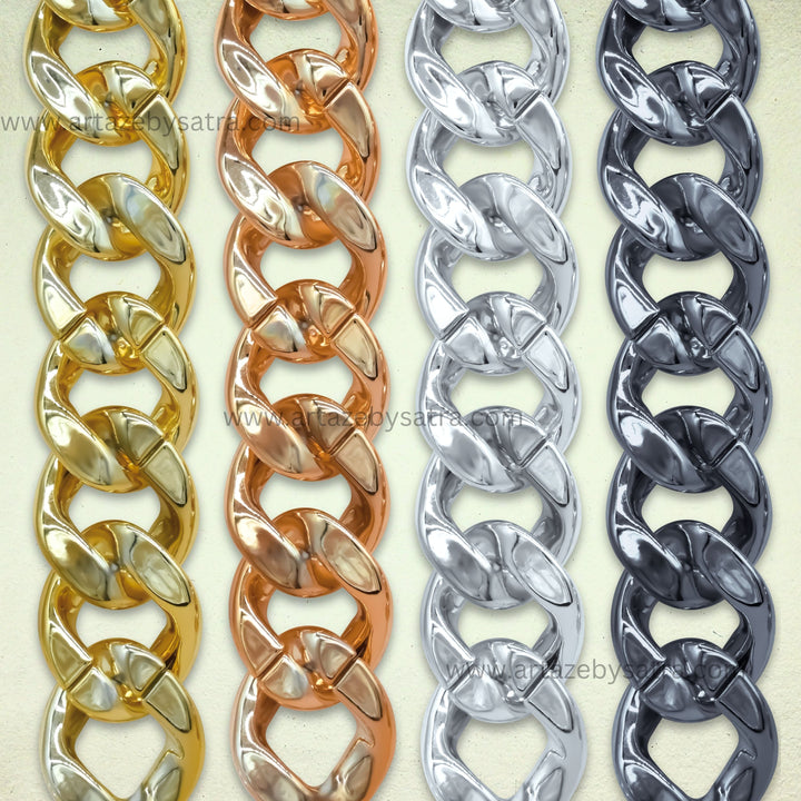 Metallic Acrylic Curb Chain | Qty : 1mtr | AC12