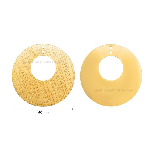 2 Loop Round Matt Finish Metal Art | Size : 40mm | Qty : 100g | MF15