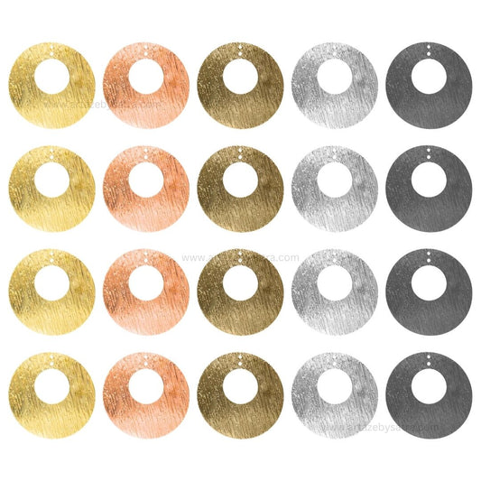 2 Loop Round Shiny Finish Metal Art | Size : 40mm | Qty : 100g | MF16