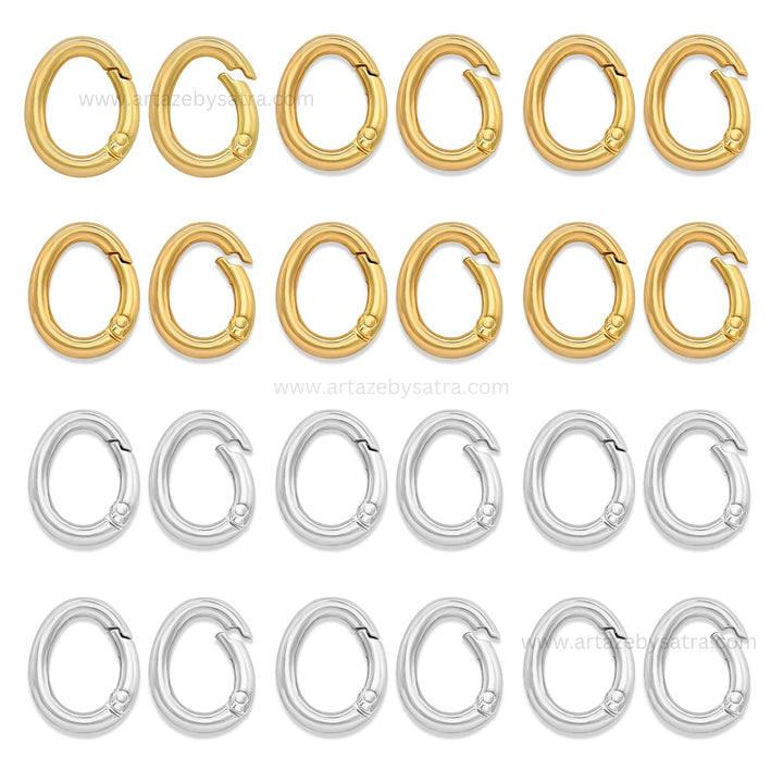 Oval Alloy Lock Clasps | Size : 26mm | Qty : 6pcs | BF273
