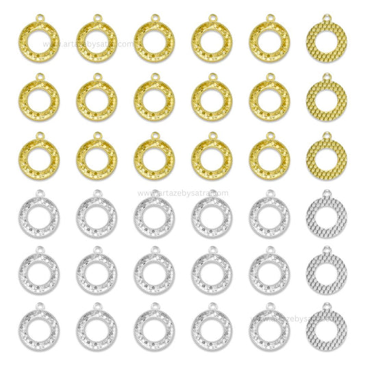 Round Hoop Brass Charms | High Quality | Size : 17mm | Qty : 6pcs