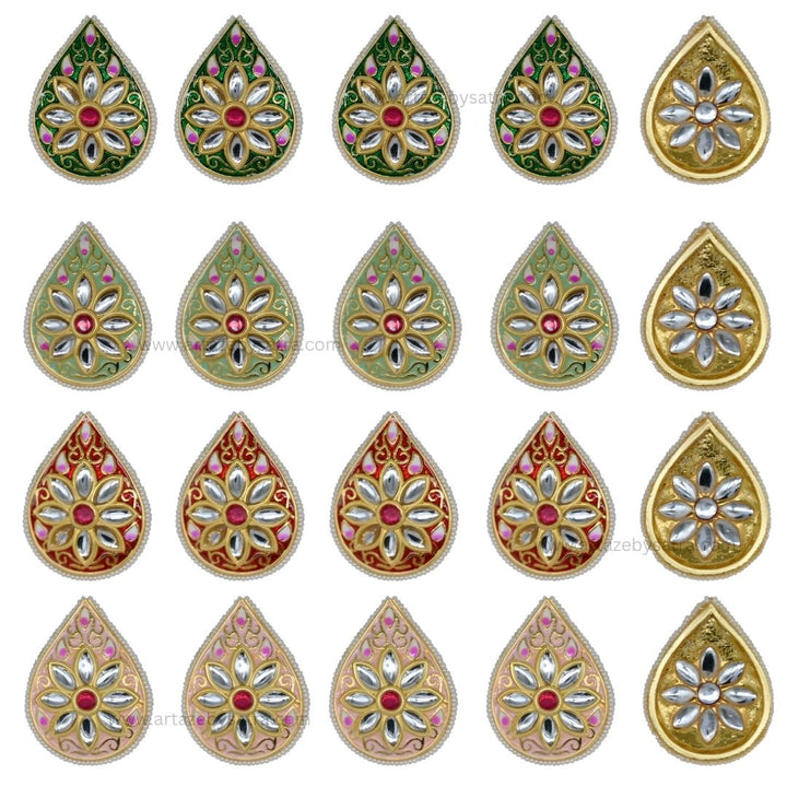Meenakari Kundan Beads | Qty : 6pcs | C-515
