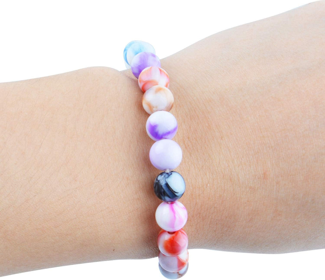 Assorted Marble Plastic Beads | Size : 8mm, 10mm | PB73