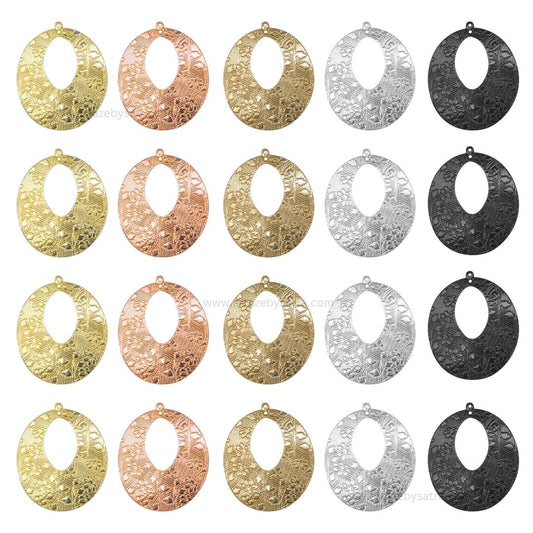2 Loop Oval Shiny Finish Metal Art | Size : 49mm | Qty : 100g | MF13