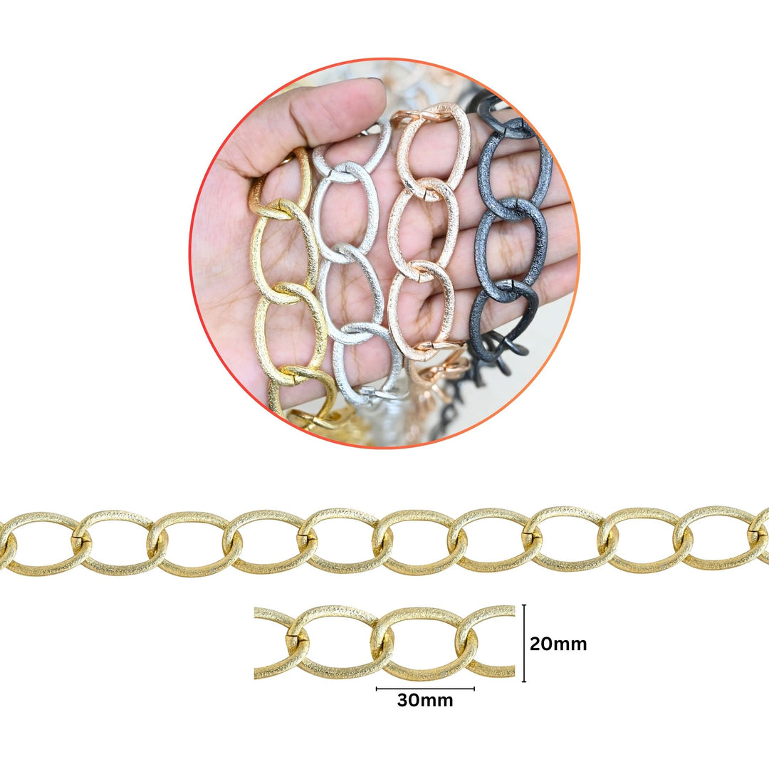 Aluminium Chain | Size : W-20mm H-30mm | Qty : 1mtr | JT-19-35-30