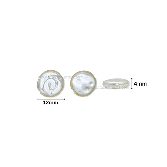 White Round Spiral Plastic Pearl Beads | PPB107