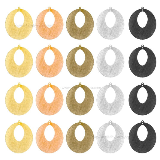 2 Loop Oval Matt Finish Metal Art | Size : 49mm | Qty : 100g | MF18