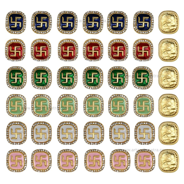 Meenakari Kundan Beads | Size : 16mm | Qty : 12pcs | MKB52