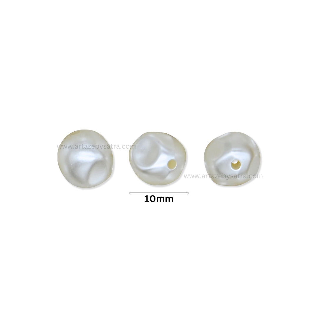 Irregular Round Plastic Pearl Beads | Size : 10mm
