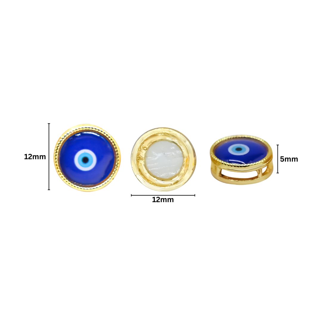 Round Evil Eye Meenakari Kundan Beads | Size : 12mm | Qty : 12pcs | MKB70