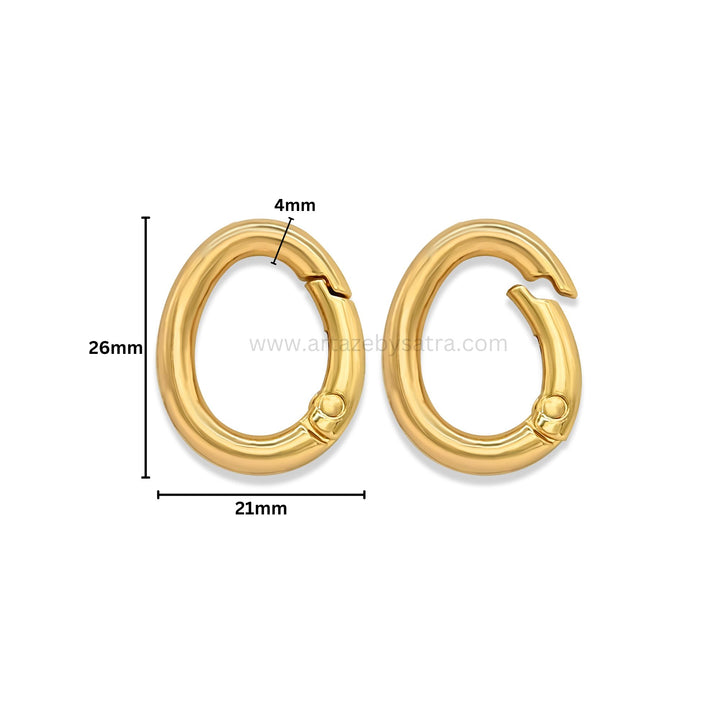 Oval Alloy Lock Clasps | Size : 26mm | Qty : 6pcs | BF273