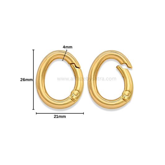Oval Alloy Spring Gate Carabiners | Size : 26mm | Qty : 6pcs | BF122