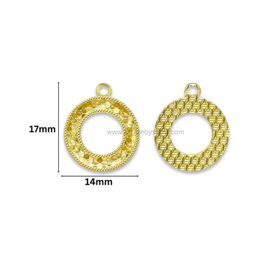 Round Hoop Brass Charms | High Quality | Size : 17mm | Qty : 6pcs