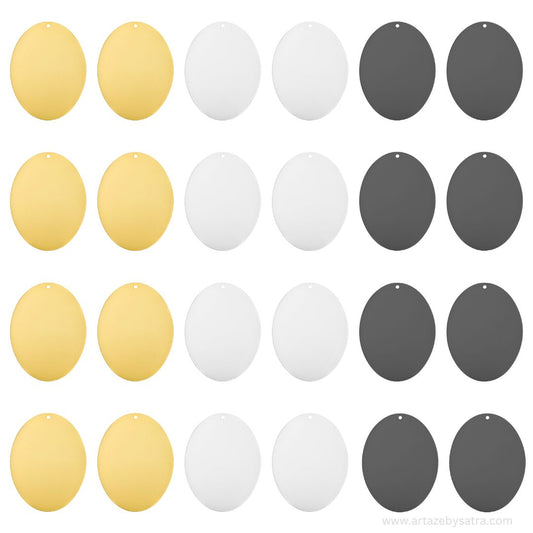 Plain Oval Matt Finish Metal Art | Size : 45mm | Qty : 100g | MF06