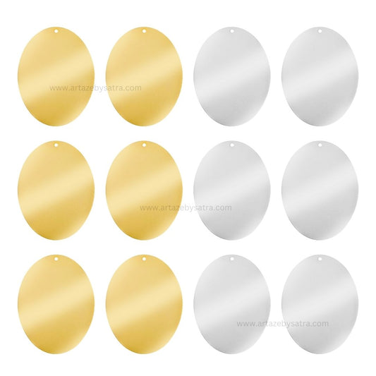 1 Loop Oval Plain Matt Finish Metal Art | Size : 45mm | Qty : 100g | MF11