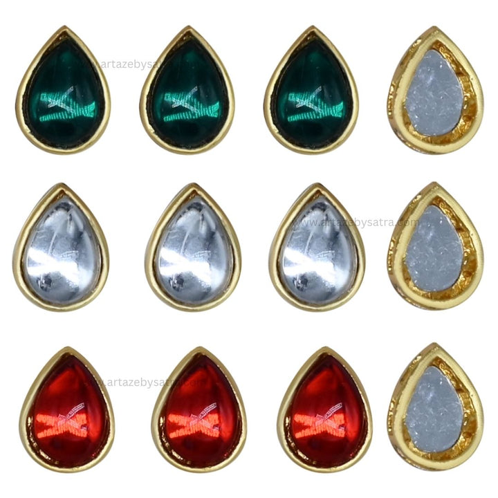 Meenakari Kundan Beads | Qty : 12pcs | MKB38