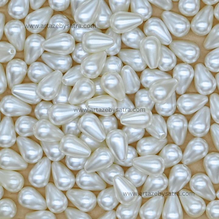 Teardrop Shape Plastic Pearl Beads | Size : 15mm