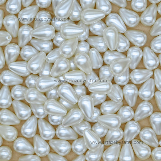 Teardrop Shape Plastic Pearl Beads | Size : 15mm | PPB112
