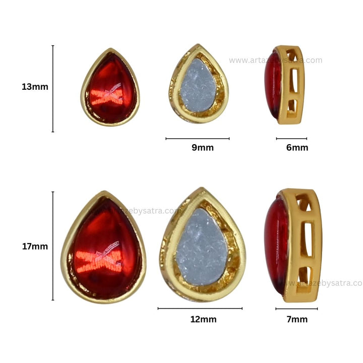 Meenakari Kundan Beads | Qty : 12pcs | MKB38