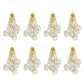 White Petal & Gold Bead Tassels | Size : 80mm | Qty : 10pcs | T21