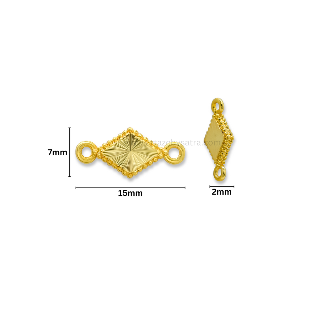 Brass Diamond Shape Charm Connector | High Quality | Size : 15mm | Qty : 2pcs