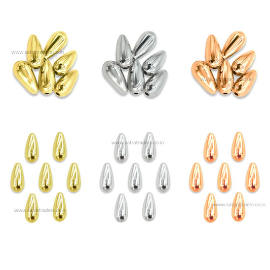 18k Brass Drop Beads | Size : 17mm | Qty : 6pcs | BF133