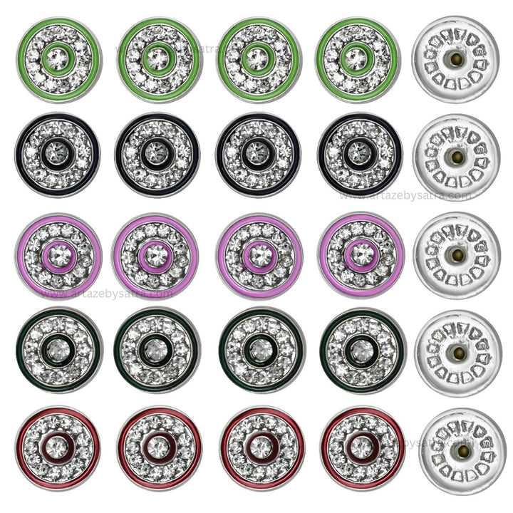 Round Silver Polish Meenakari Beads | Size : 21mm | Qty : 6pcs | MKB35