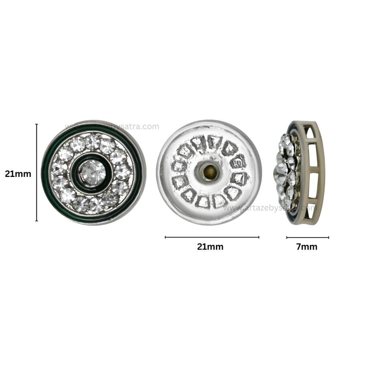 Round Silver Polish Meenakari Beads | Size : 21mm | Qty : 6pcs | MKB35