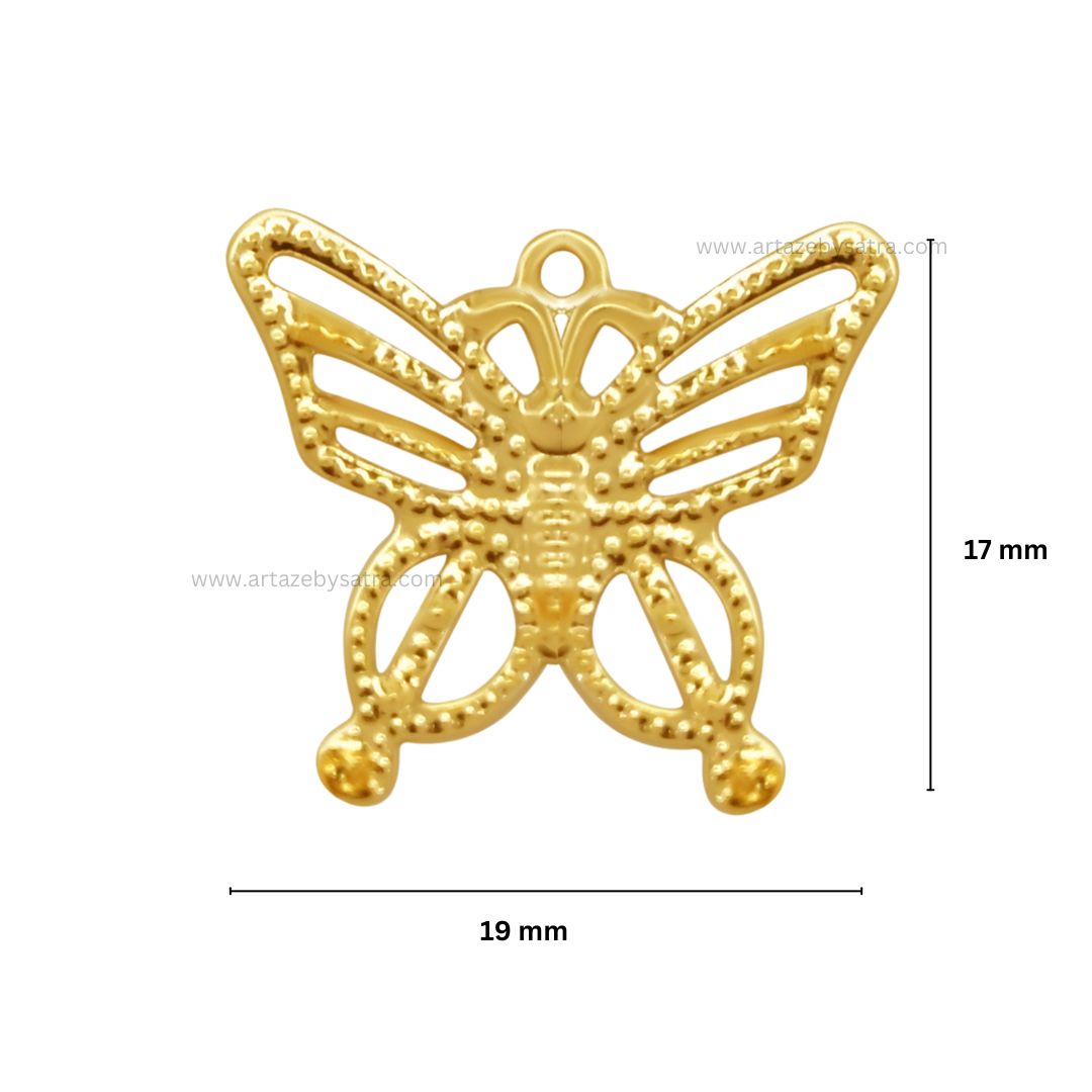 Butterfly Metal Art | Size : 17mm | 50pcs | F-6-1 | MA03
