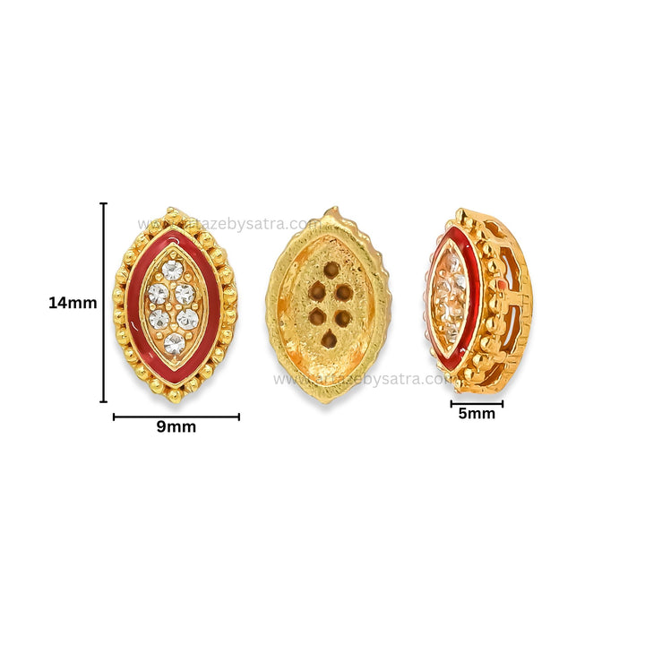 Meenakari Kundan Beads | Size : 9mm | Qty : 12pcs | MK24