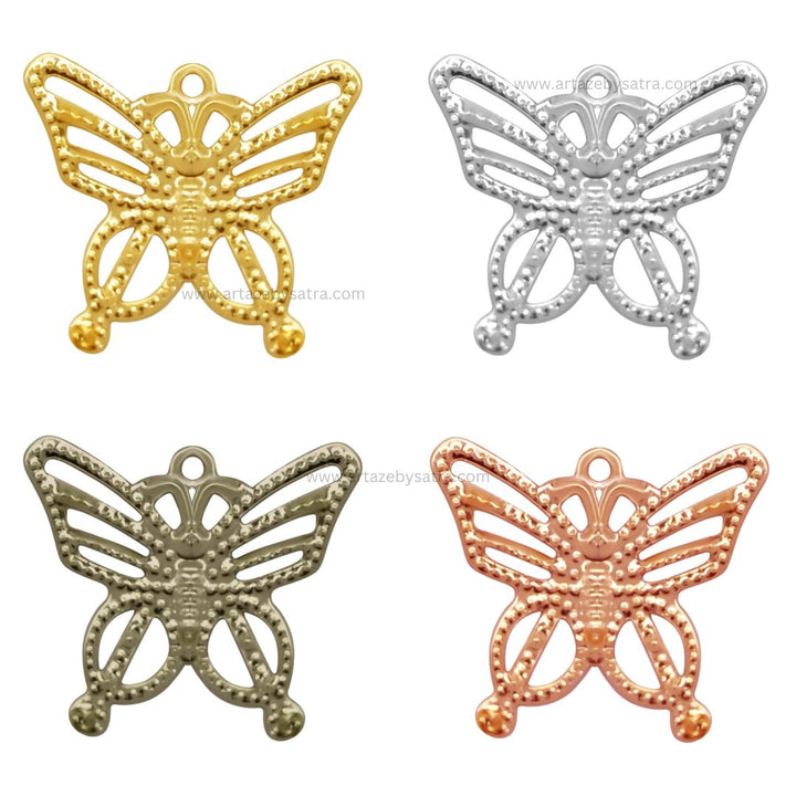 Butterfly Metal Art | Size : 17mm | 50pcs | F-6-1 | MA03