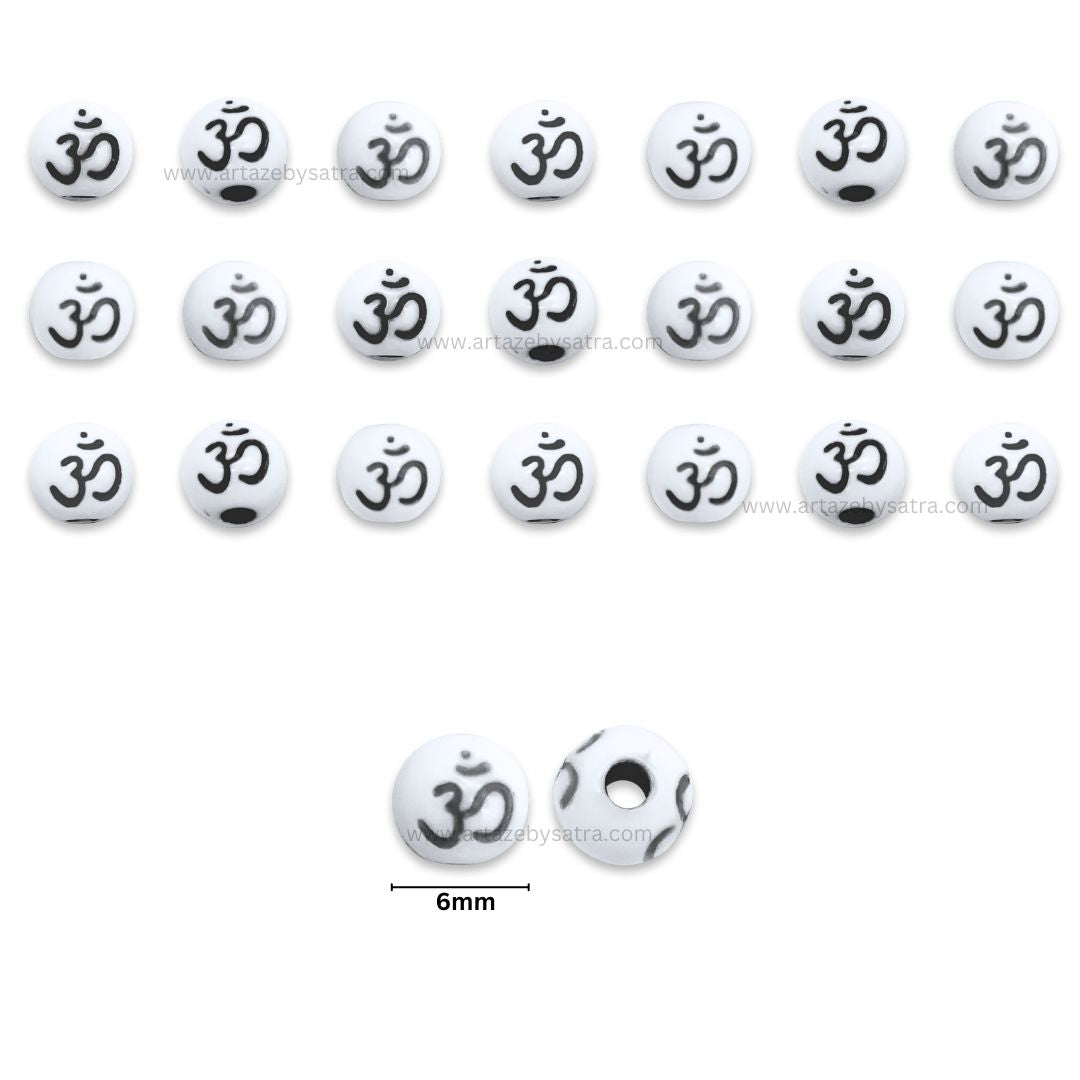 Om Plastic Beads | Size : 6mm | PB04