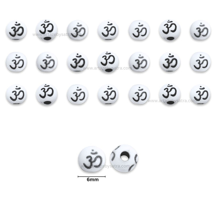 Om Plastic Beads | Size : 6mm | PB04