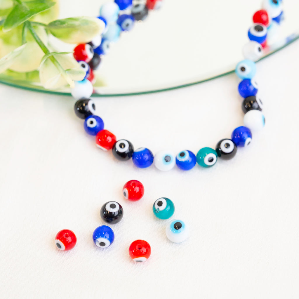 Multicolor Evil Eye Glass Beads | 1 String | GB93