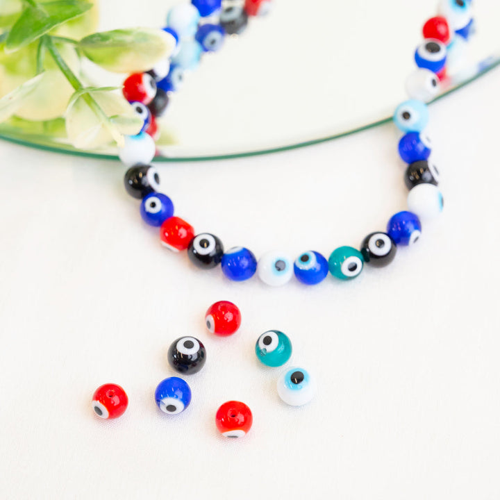 Multicolor Evil Eye Glass Beads | 1 String | GB93
