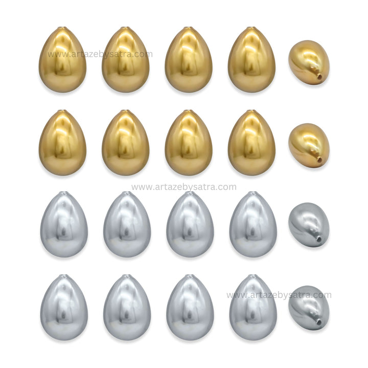 Drop Shape Plastic Beads (1 Hole) | Size : 13mm | Qty : 6pcs