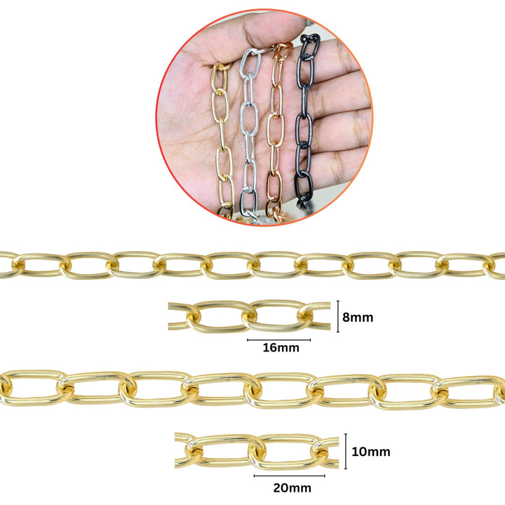 Aluminium Chain | Size : W-8mm,10mm | Qty : 1mtr | JT-19-35-40