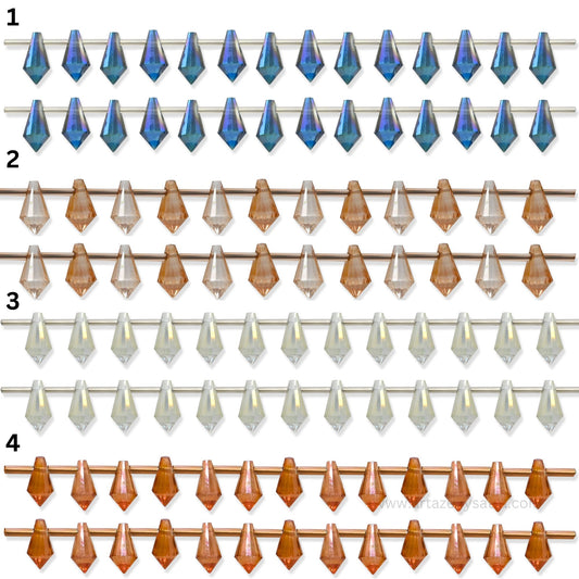 Crystal Charm Drop Beads | Size : 12mm | Qty : 1 line-approx 50pcs | GB12