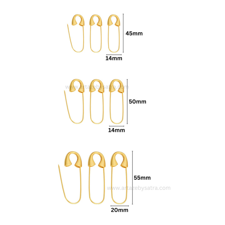 Safety Brooch Metal Lock Pin | Qty : 2pcs