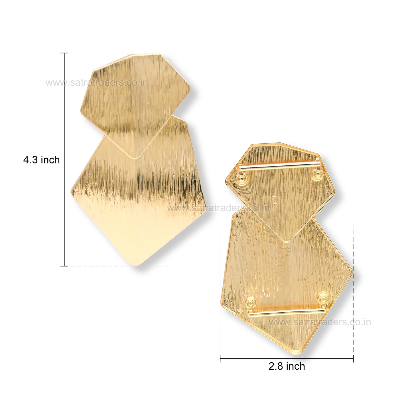 Geometric Brushed Statement Buckle | Qty : 2pcs