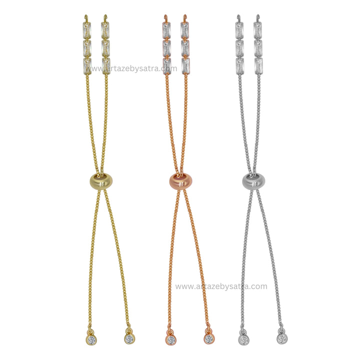 Brass Stone Adjustable Slider Bracelet | Size : 4inch | Qty : 2pcs | B10