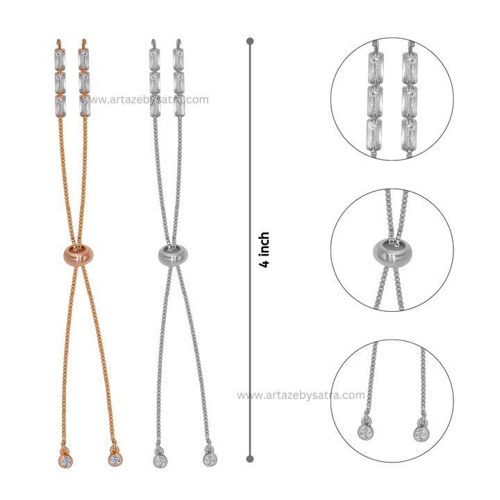 Brass Stone Adjustable Slider Bracelet | Size : 4inch | Qty : 2pcs | B10