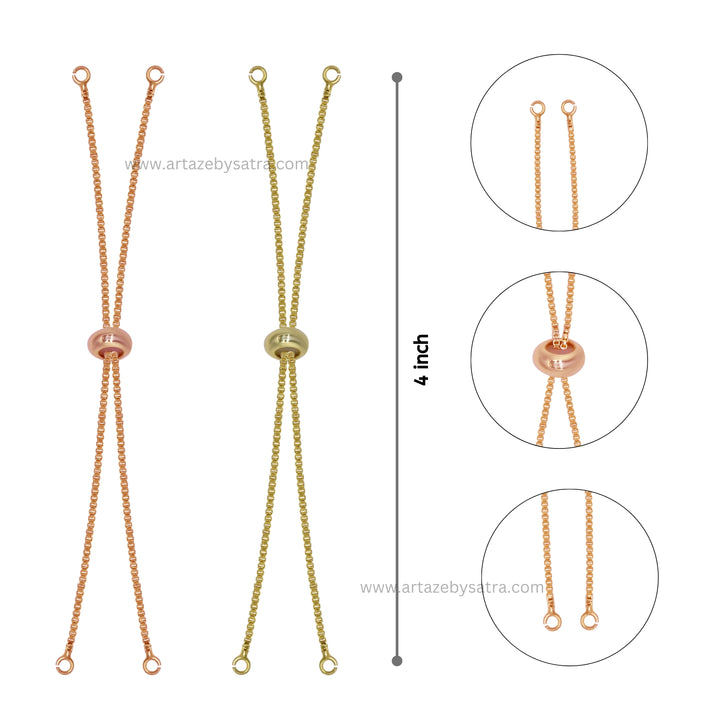 Adjustable Slider Chain Bracelet | Size : 4inch | Qty : 10pcs | B05