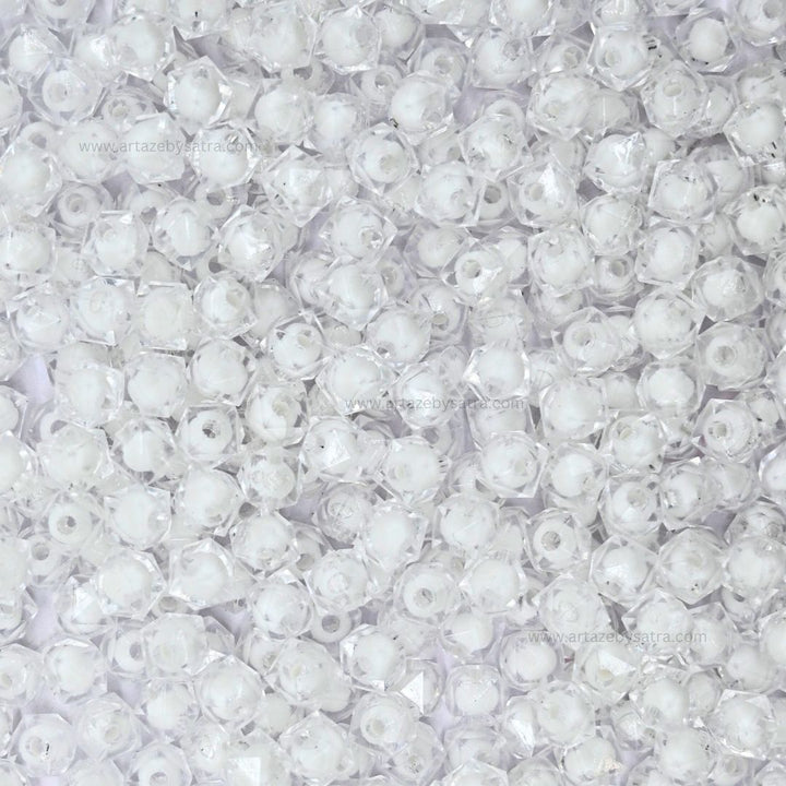 White Translucent Round Plastic Beads | Size : 8mm | PB16